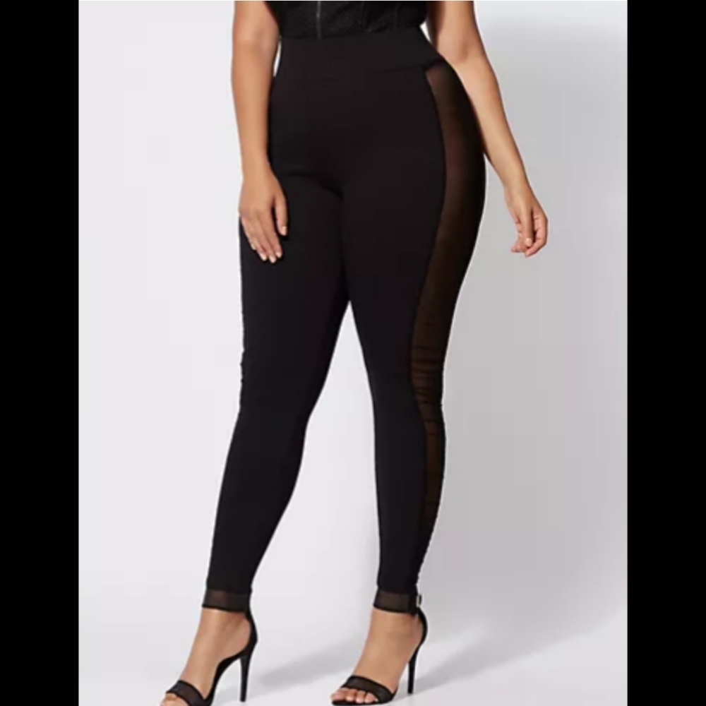 Good Form Mesh-Panel Ponte Pants